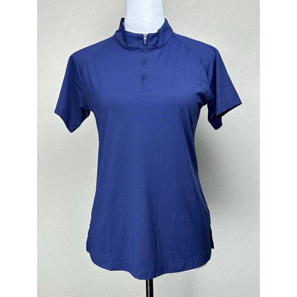 Women's Size Small Golf Shirt 1/4 Zip Short Sleeve Navy Blue NWT Tennis